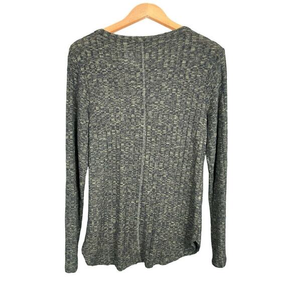 No Boundaries Shirt Size XL (15-17) Dark Green Black Ribbed Knit Long Sleeve - Picture 5 of 6